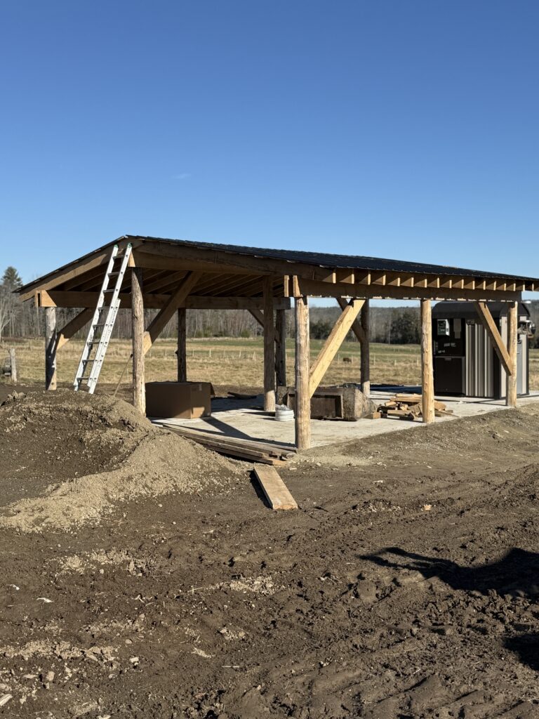 phase two roof is on the wood boiler